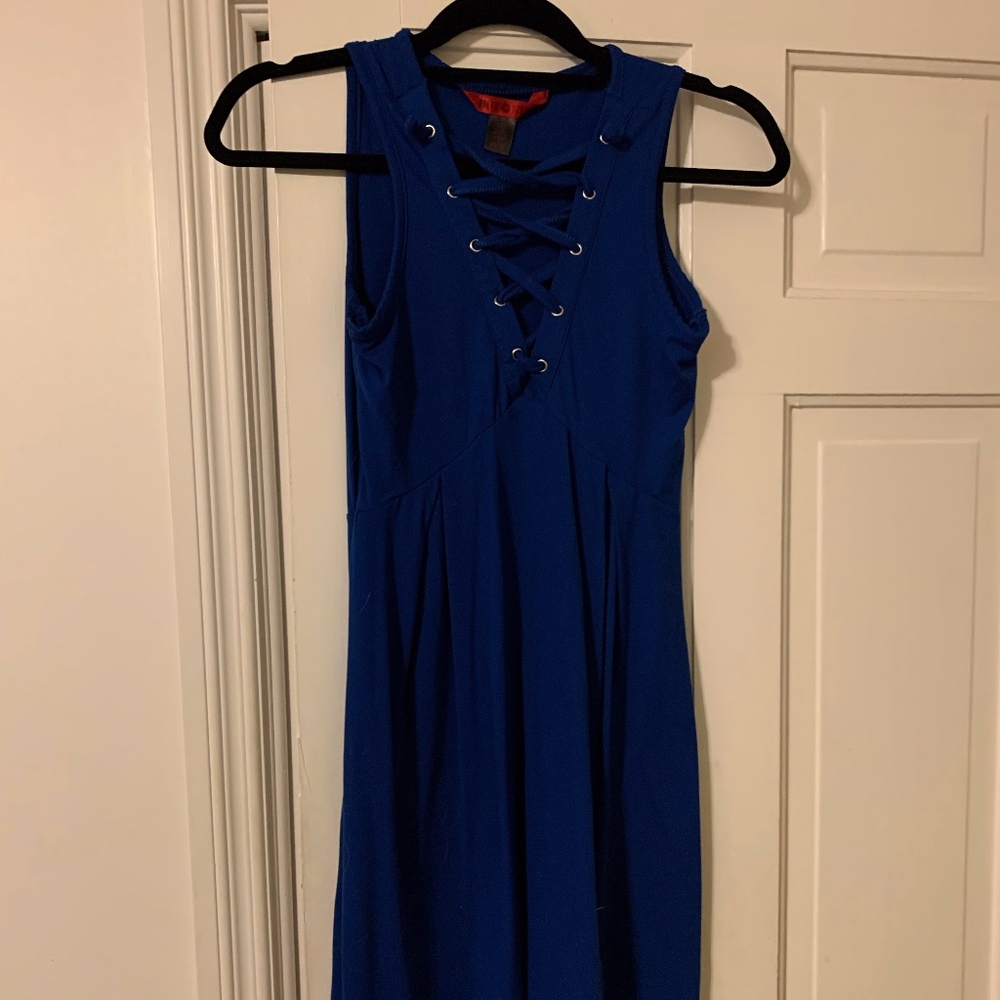 Blue Tie up dress